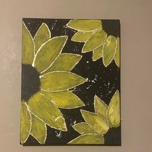 Sunflower gold leaf painting.